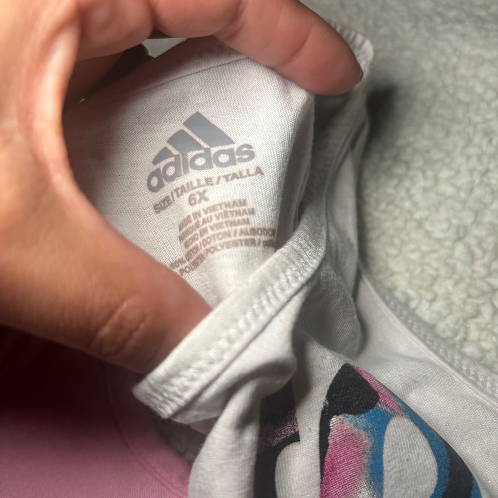 Girls Tank Top Bundle Lot 5pc Old Navy Adidas Size 6-6X Multicolor Striped Heart - Picture 5 of 5